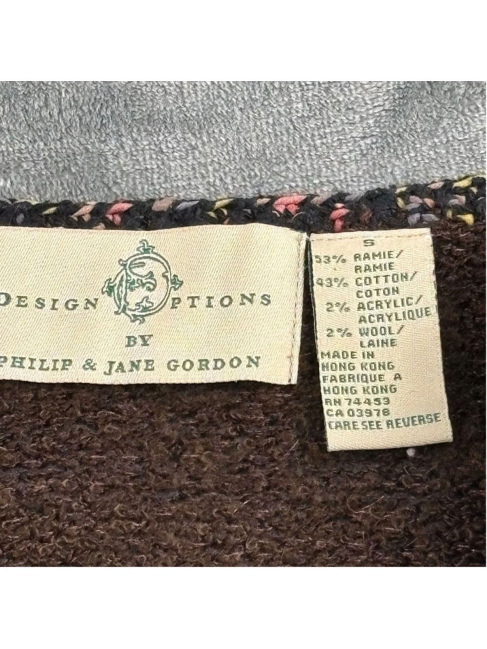 VTG Design Options by Philip & Jane Gordon Sweater Women S Cardigan Knit Brown - Picture 5 of 12